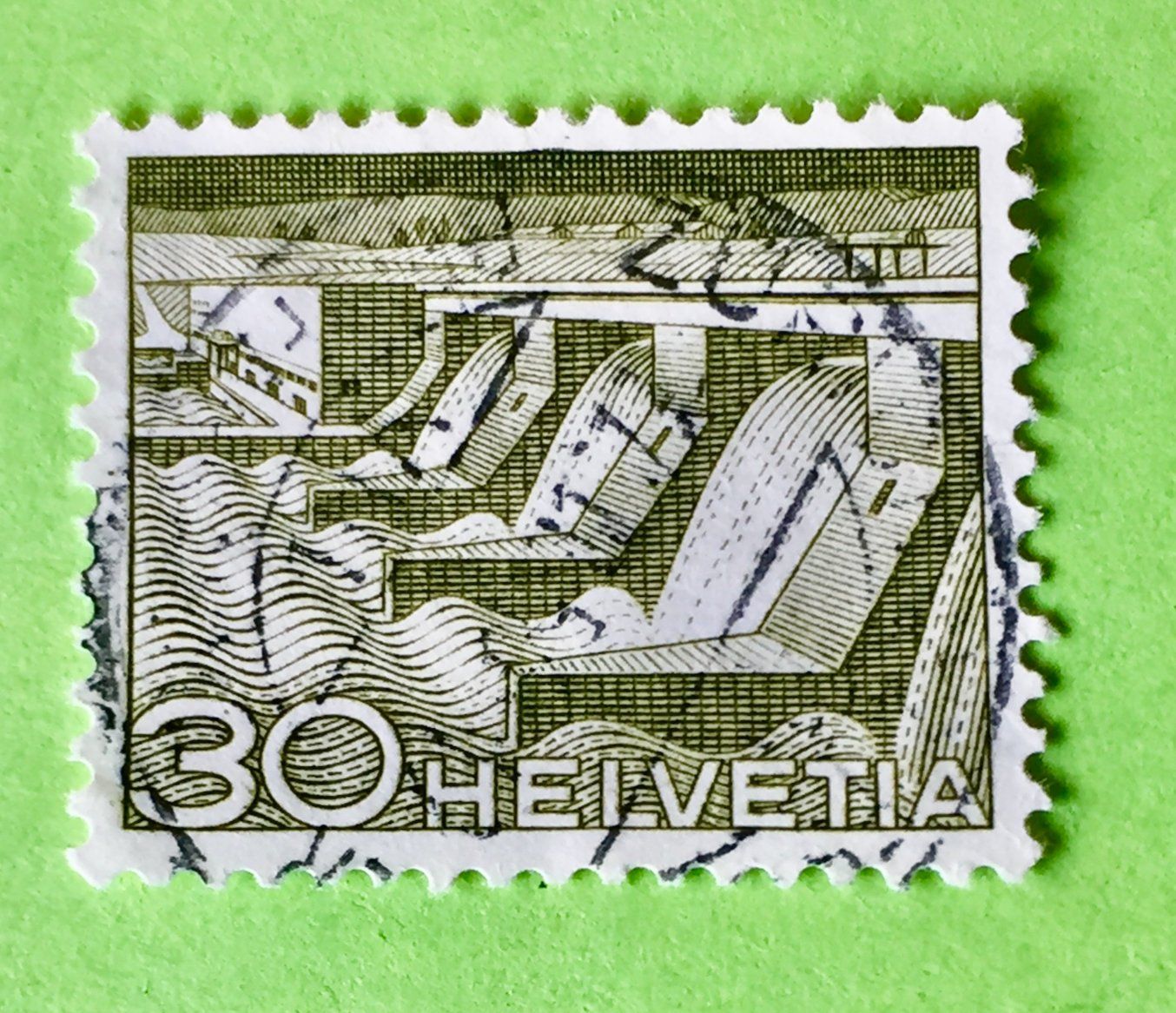 Alle Briefmarken: Nr.303 mit gestempelt Technik und Landschaft 1949    – Gebraucht aus Aarau von Billa007