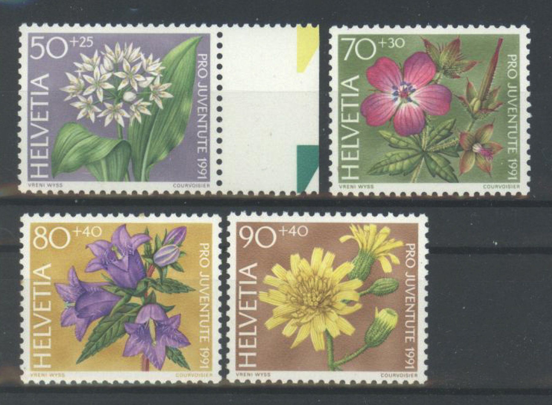 Alle Briefmarken: 1991, Pro Juventute, postfrisch ** – Gebraucht aus Willisau von Vollstempel