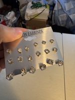 Ohrstecker Set 9 Paar Strasssteine Modeschmuck neu