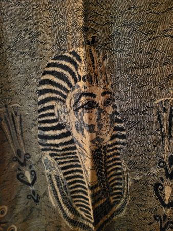 Wunderschöner Baumwollschal mit aegyptischem Motiv