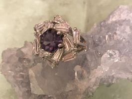 AKTION Ariana Lila Versilbert Ring Gr 56 Bague fantaisie US