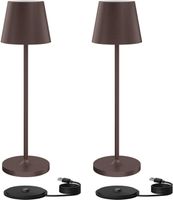 2 Stück Dimmbare LED Akku Tischlampe, Für Innen und Aussen