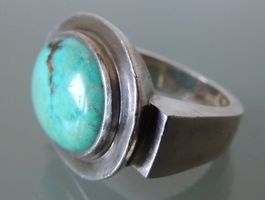 Massiv gearbeiteter Türkis Silber 925 Fingerring
