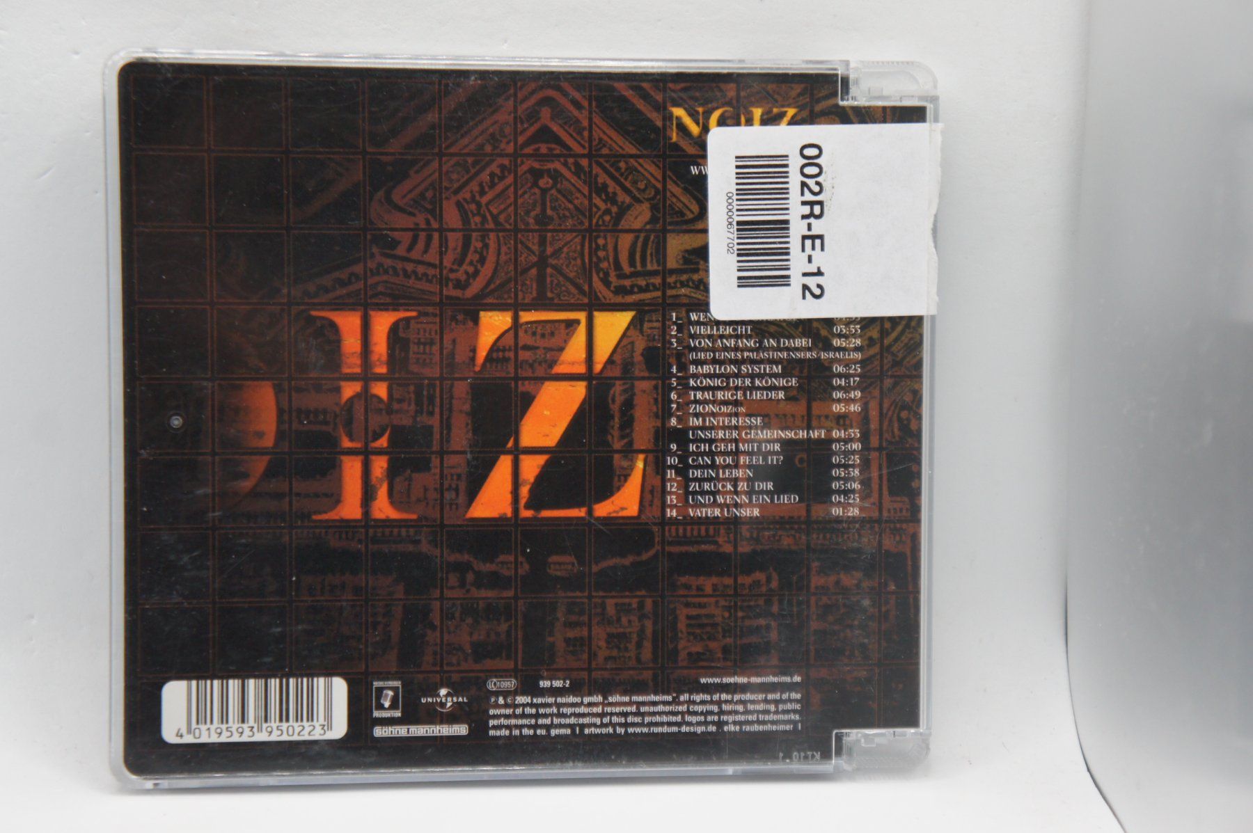CD: 2 CD Söhne Mannheims – Zion + Noiz – Usato da Ernetschwil venduto da luisvonerni 4