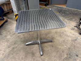 Gartentisch, Bistrotisch, Silber farbig, Quadratisch