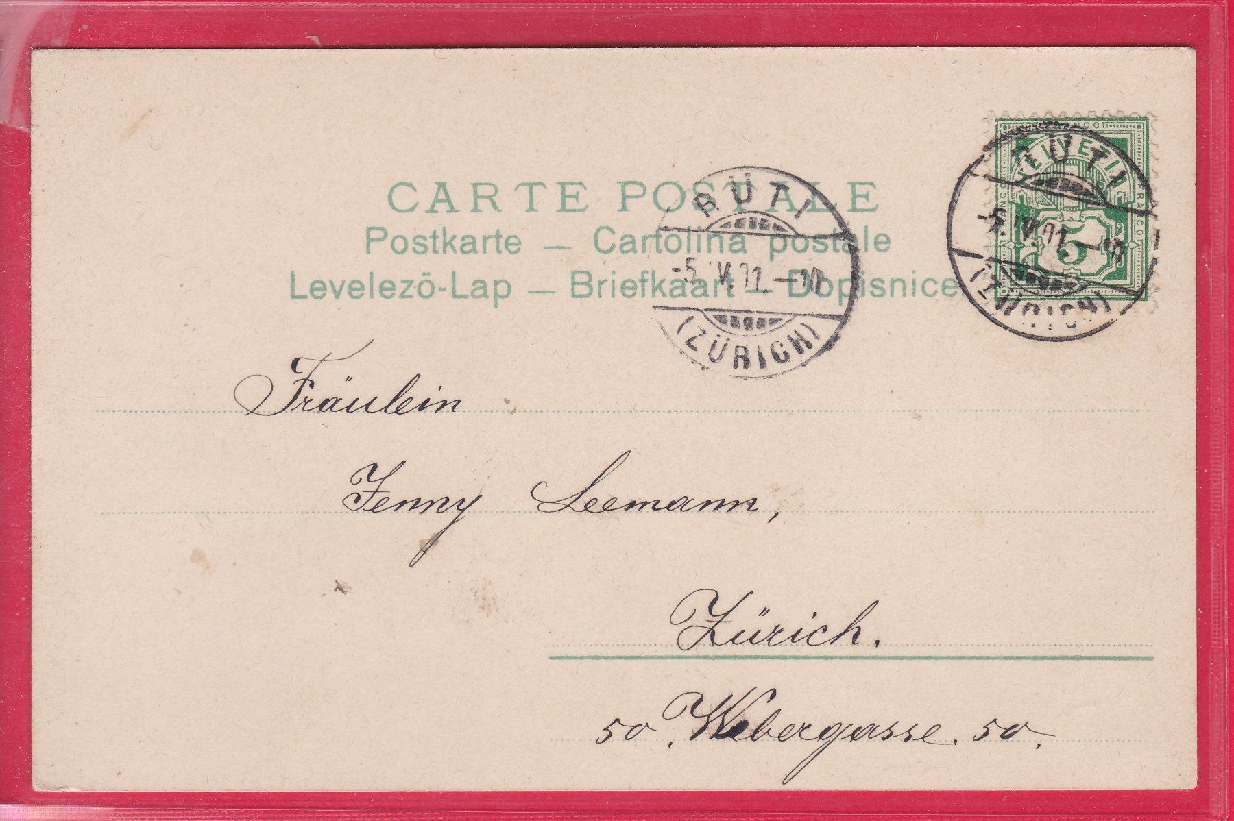 Cartoline postali: FRÖHLICHE OSTERN, 5.4.1901 – Usato da Oberrieden venduto da Gebirgsstelze 1