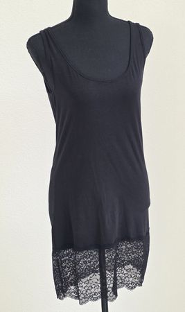 Schwarz Unterkleid mit Spitze Gr. L