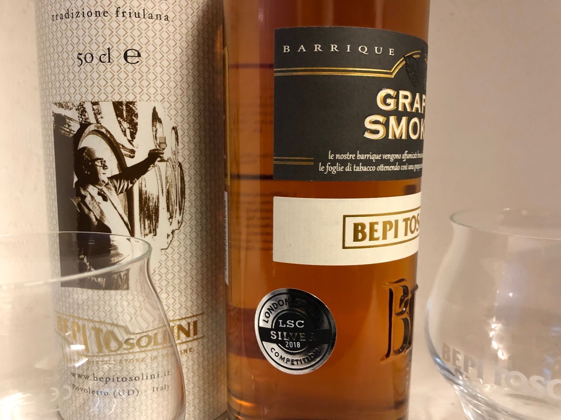 Spirituosen: Grappa Smoked Barrique Bepi Tosolini 40% – Neu und originalverpackt aus Wöschnau von Vinsale 1