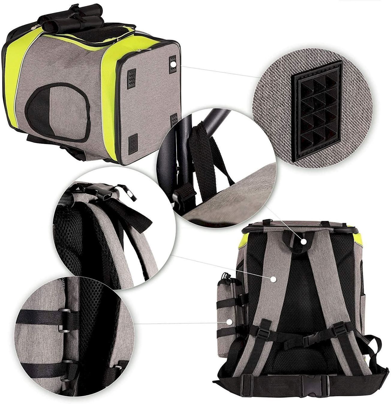 Gabbie, trasporto & Sicurezza: Haustierrucksack faltbare grau/grün – Nuovo e nell'imballaggio originale da Bottighofen venduto da zaap 2