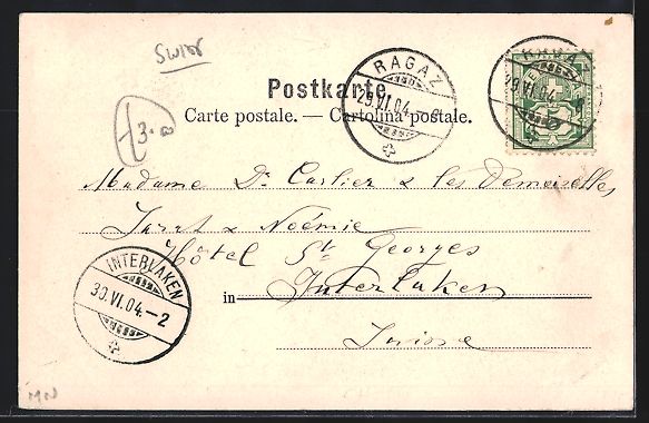 Cartoline postali: AK Ragaz, Strassenpartie mit Geschäften – Usato da Berlin venduto da bartko-reher 1