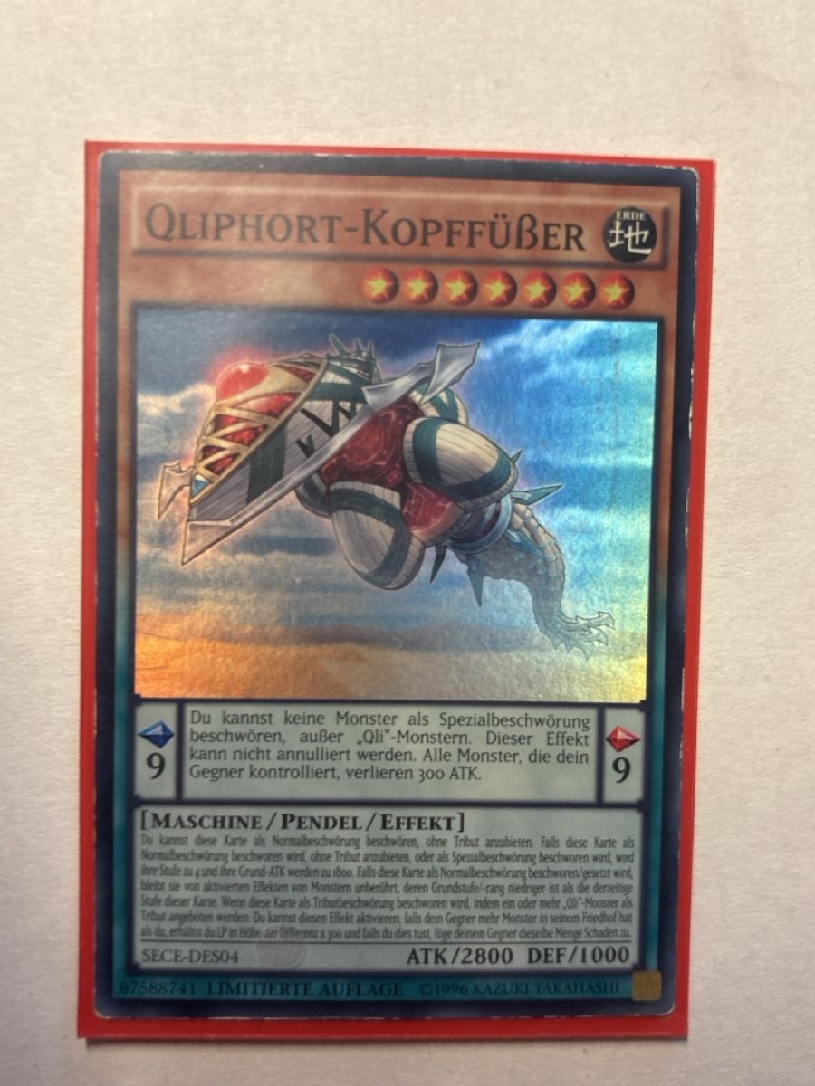 Yugioh Sammelbilder & Trading cards: Qliphort-Kopffüsser SECE-DES04 limitierte Auflage – Gebraucht aus Speicherschwendi von YugisKartenKammer