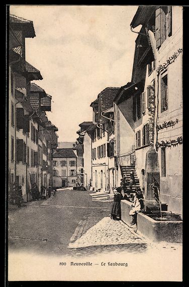 Cartoline postali: AK Neuveville, Le Faubourg – Usato da Berlin venduto da bartko-reher