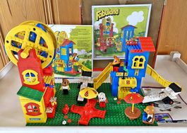 LEGO Nr 3681 Fabuland Vergnügungspark von 1985 + 2 Rennautos