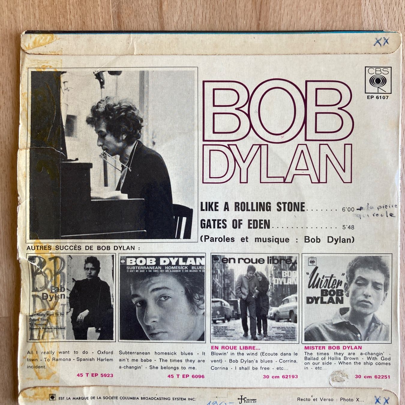 Dischi in vinile: BOB DYLAN, LIKE A ROLLING STONE, SINGLE, 1966, ROCK – Usato da Thun venduto da estrol 1