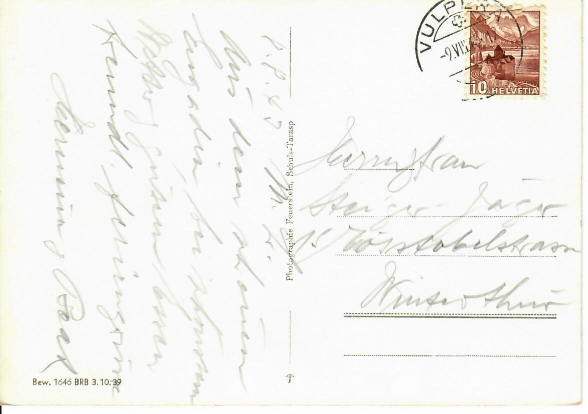 Cartoline postali: Waldhaus Vulpera 1943 – Usato da Hochdorf venduto da Ziegel-16 1