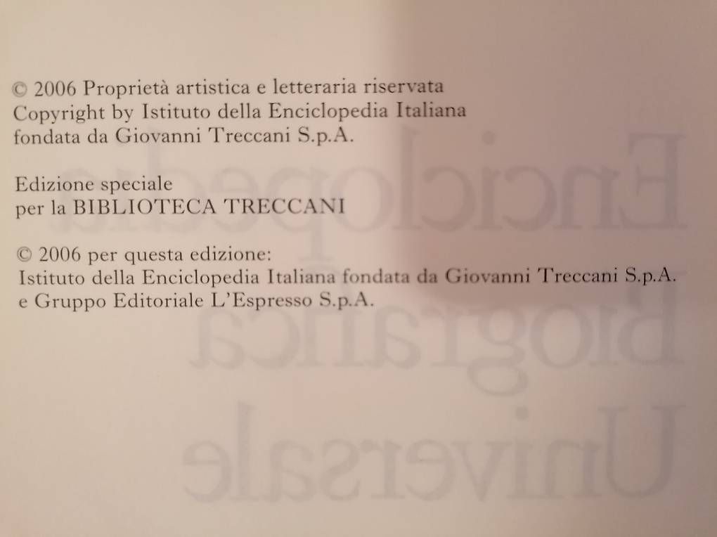 Libri: Treccani Biografien, 20 Bände – Usato da Wohlen AG venduto da tenorespinto 2