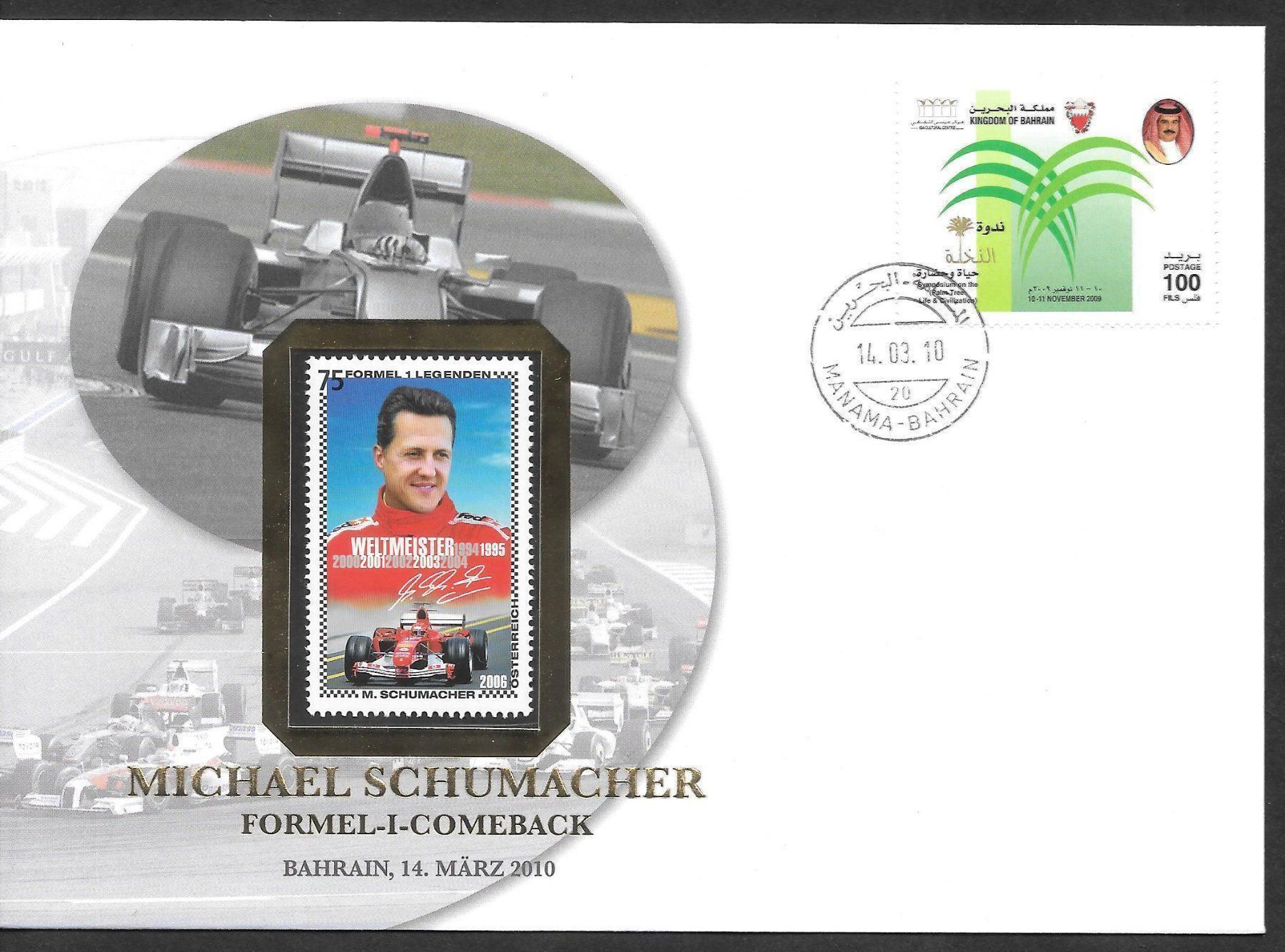 Tutti i francobolli: Sonderbrief Michael Schumacher Formel 1 Comeback 14.3.2010 – Nuovo (secondo la descrizione) da Olten venduto da clotaldi