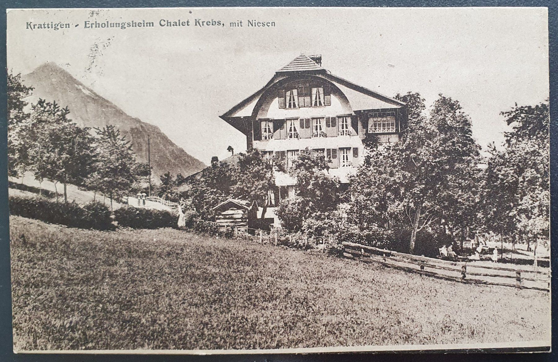 Cartoline postali: Krattigen - Erholungsheim Chalet Krebs – Usato da Kreuzlingen venduto da Rschweiz1