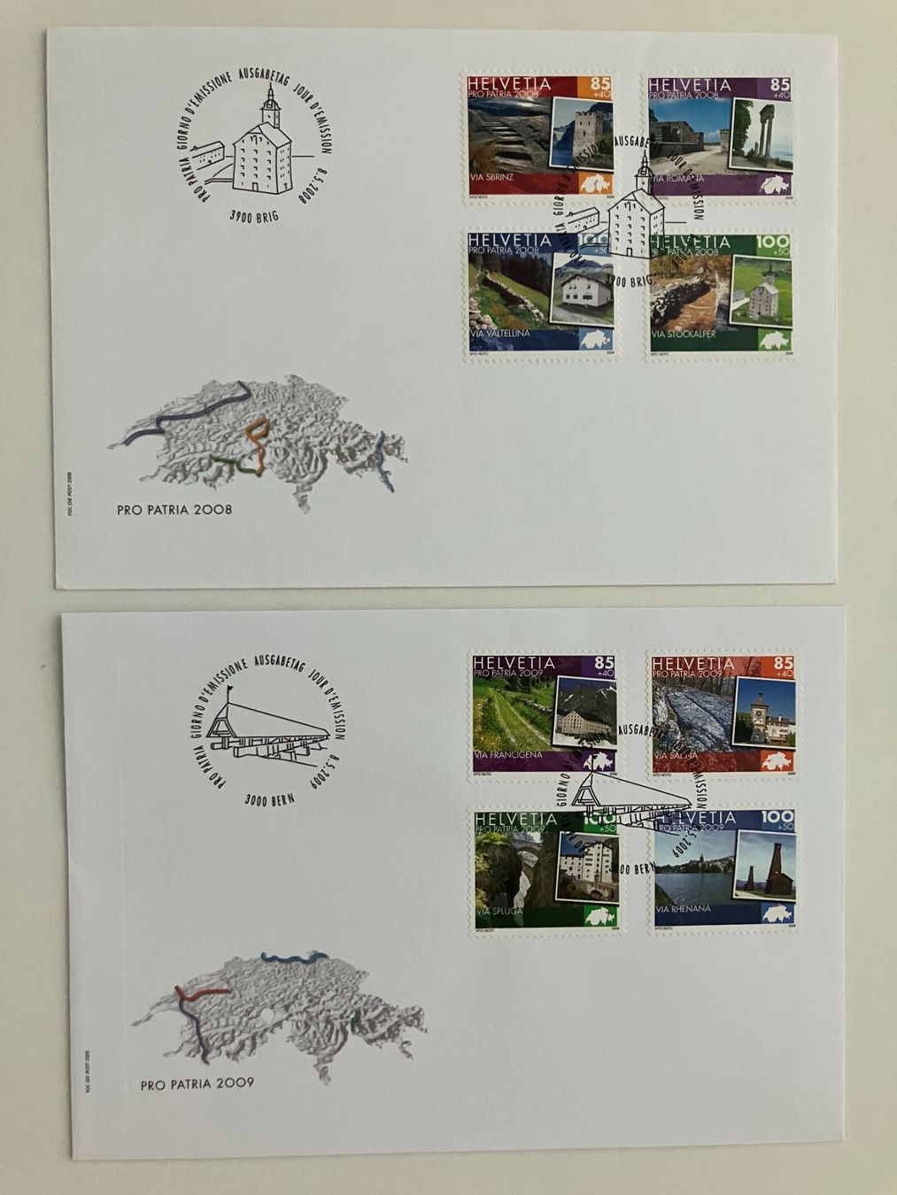 Tutti i francobolli: Pro Patria 2006-15, 10 FDC's, KP 200.-- – Usato da Würenlos venduto da Eulenpostuhu 1