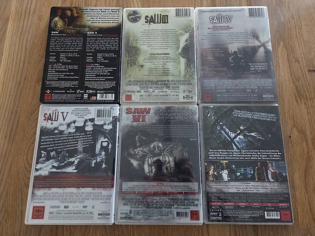 Tutti i DVDs: SAW 1-7 DVD's – Usato da Münchenbuchsee venduto da Sape1 2