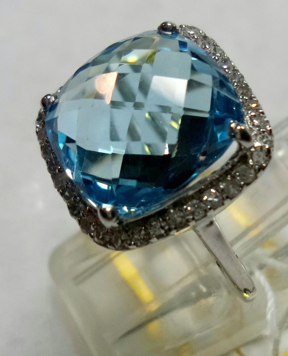 Anelli: Diamanten und Blau Topas Ring – Nuovo (secondo la descrizione) da Zürich venduto da Benedikt21 2