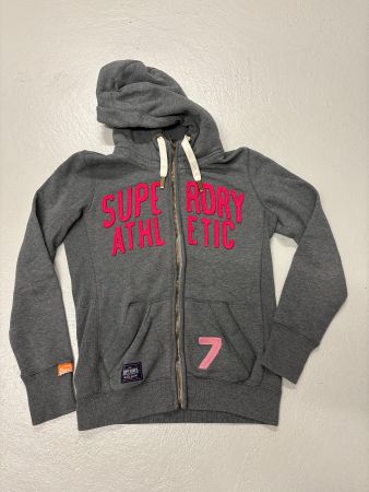 Superdry Kapuzenjacke Grau Gr. S Hoodie Reissverschluss