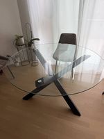 Esstisch - Glas & Massivholz