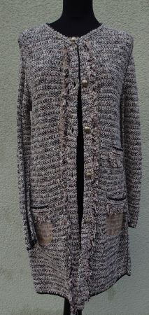 Marc Cain Marccain Strickmantel N3 36/38 boucle rosa schwarz