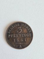 Münze 3 Pfenninge 1861 A Scheidemünze, 120 einen Thaler
