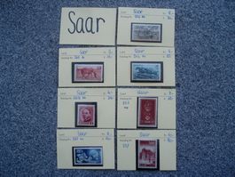 SAAR  6xBriefmarken ** 1xgestempelt  KW 266.00