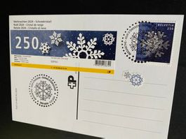 2024 Weihnachten Schneekristall Karte mit Tab AgTg Stempel