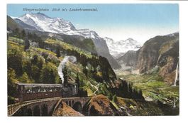 Wengernalpbahn (BE) Dampfzug - Lauterbrunnental - um 1920