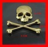 Auto 3D Totenkopf Metall Aufkleber GOLD Sticker Emblem Badge