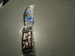 Stirnband Blumen blau/schwarz, gross