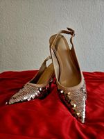 Elegante Slingpumps mit Pailletten, Grösse 36 neuwertig