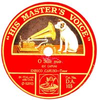 Caruso Schellackplatte, O sole mio, Originalaufnahme