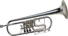 Konzert Trompete, versilbert, Drehventile, Koffer, Mundstück