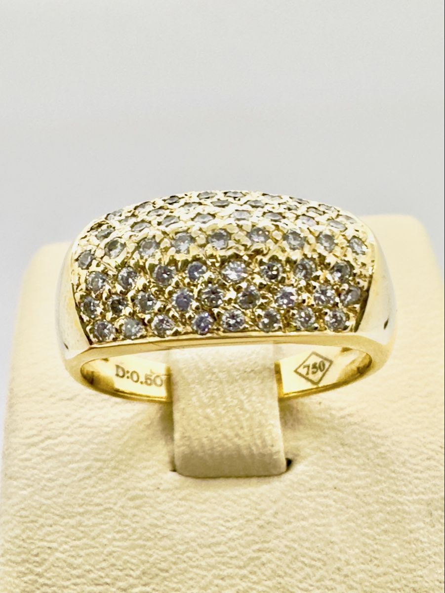 Anelli: 750/18 Karat Gold Ring mit 050 Ct Brillanten – Usato da Murg venduto da MTGold