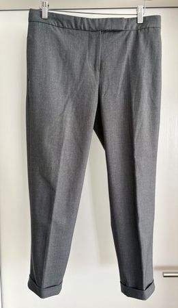 Ladies' Grey Cropped Wool Trousers - Smart Casual Style