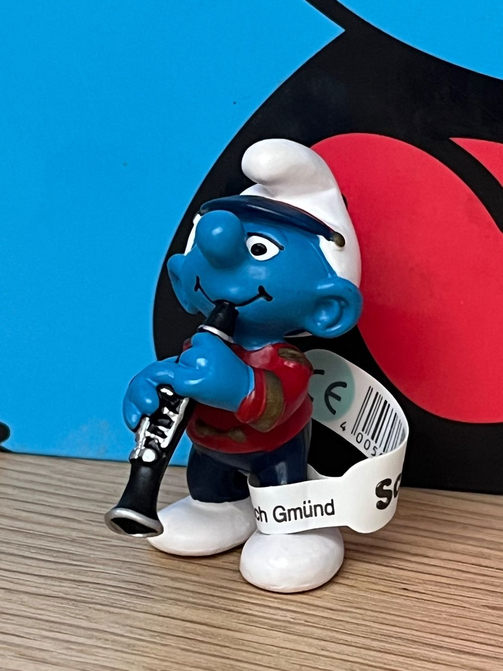 Schleich Statuette: Schlumpf mit Klarinette / Orchester – Usato da Lyss venduto da Duckszone
