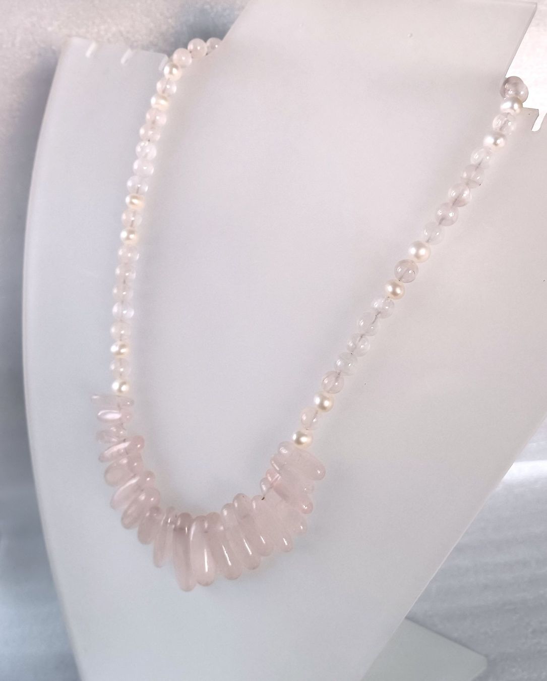 Catenine: 💎 Rosenquarz Collier mit Perlen – Nuovo (secondo la descrizione) da Matzingen venduto da zingana 2