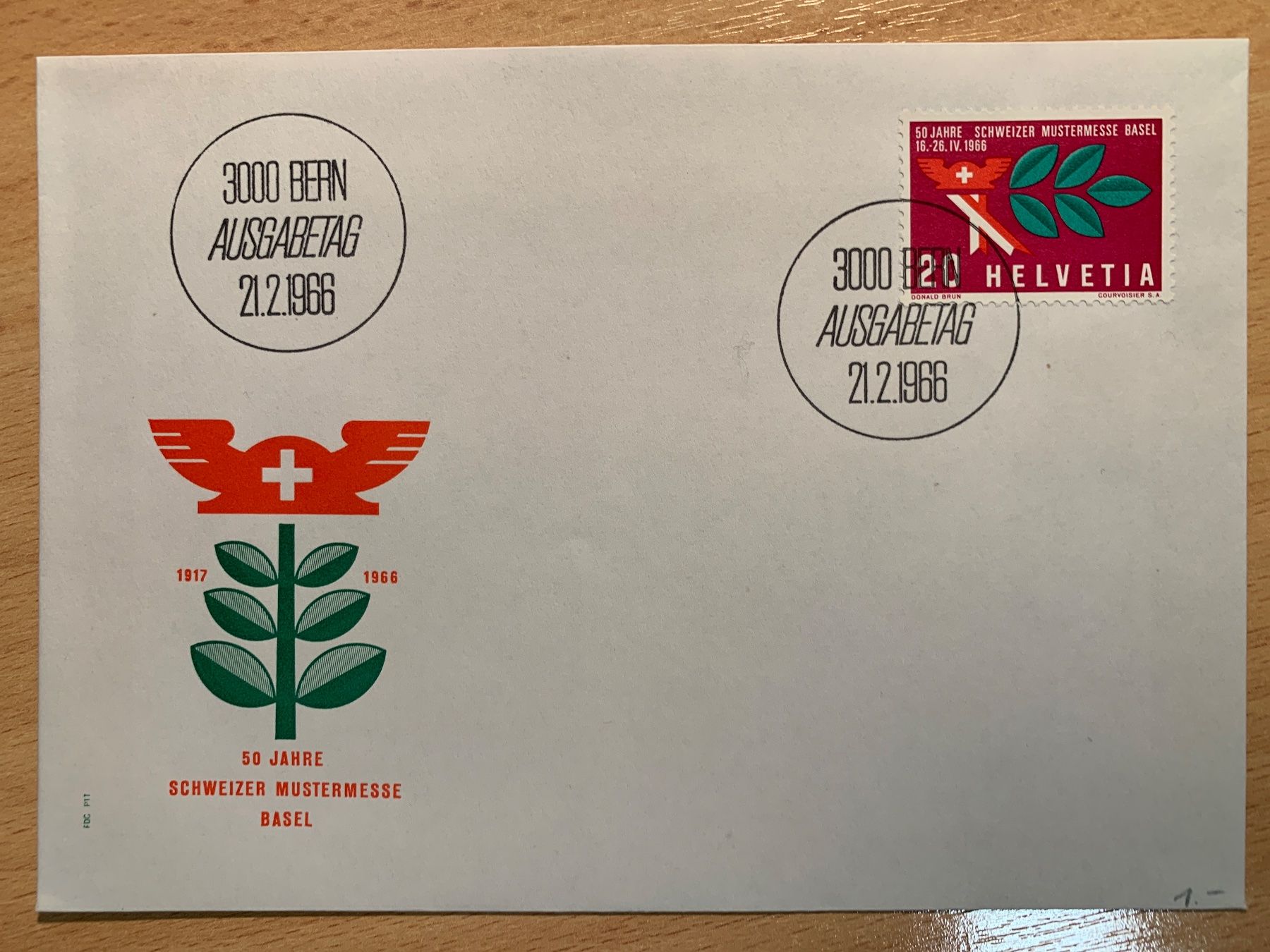 Alle Briefmarken: Ersttagsbrief 50 Jahre Mustermesse Basel 1966 – Gebraucht aus Ibach von lisch3