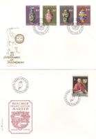 1947-77, 4 FDC's in FL-Geschenkfolder
