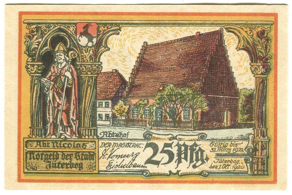Banconote: Notgeld "25 Pfennig. Jüterbog 1920" – Usato da Basel venduto da Butsch5