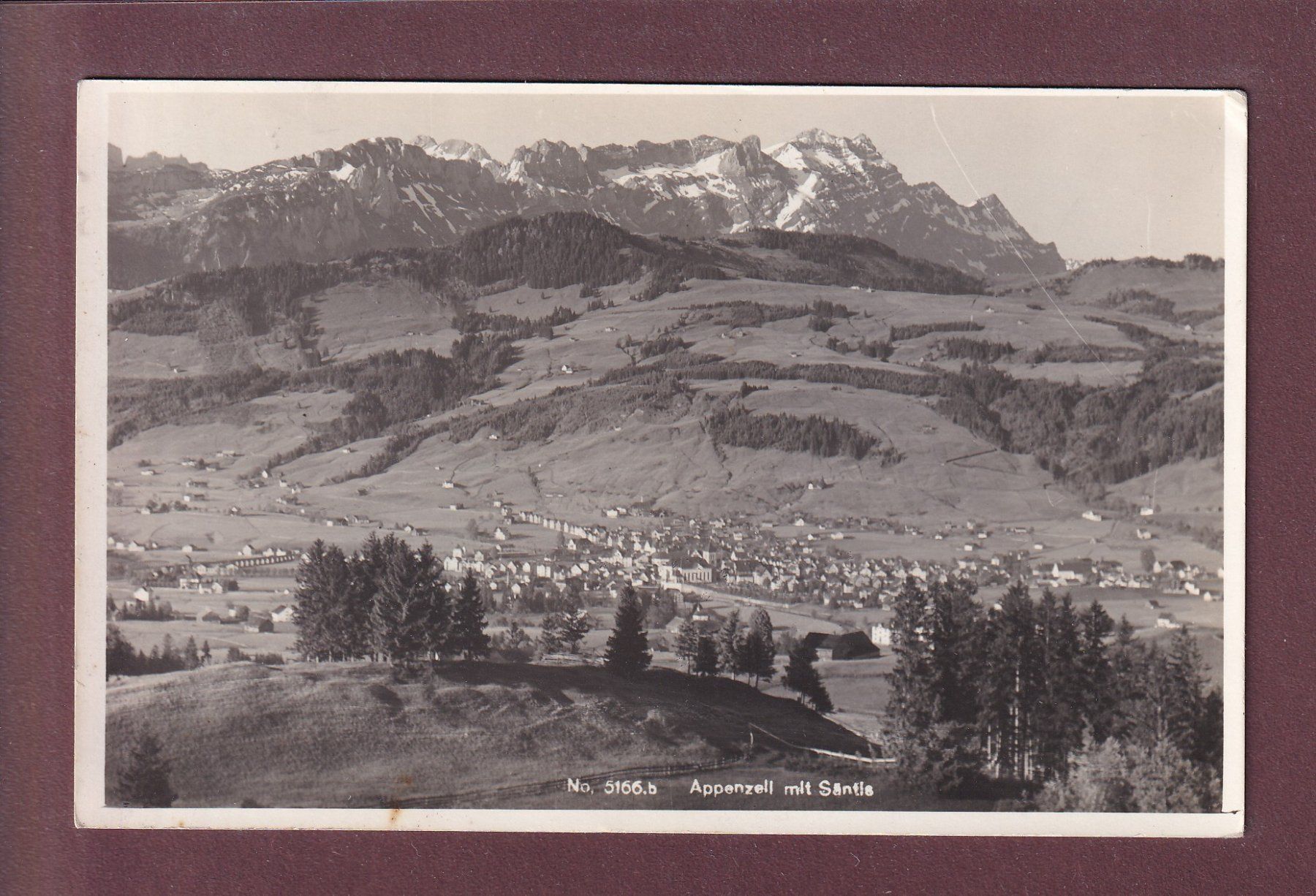 Ansichtskarten: APPENZELL mit Säntis – Gebraucht aus Pully von nicecards