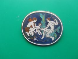 Jugendstil Email-Broche um 1920-Bronce