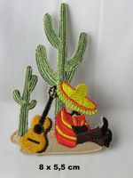 Mexikaner mit Gitarre - Aufnäher - Aufbügler - 8x5,5cm
