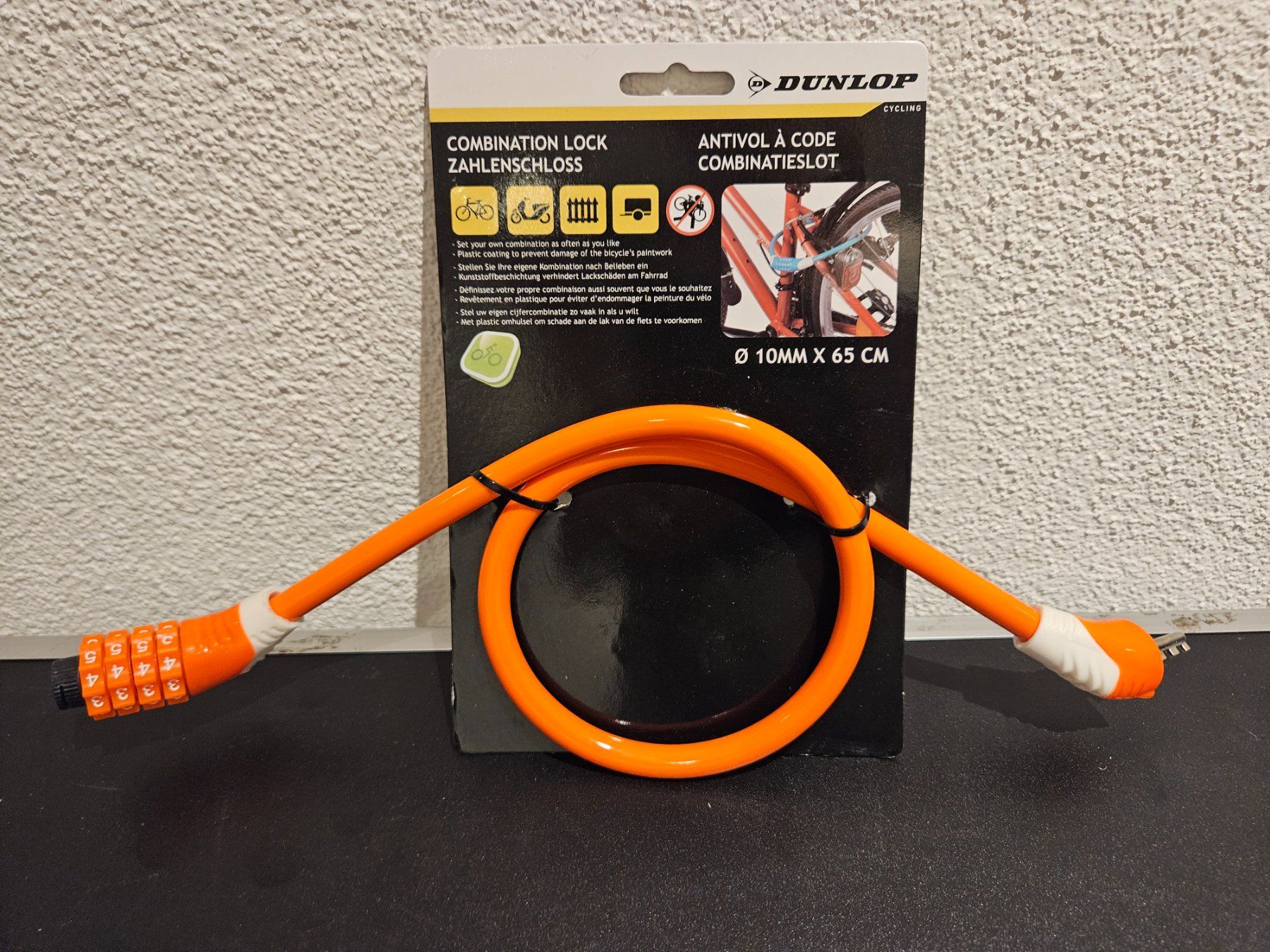 Schlösser: Neu - Dunlop Veloschloss orange – Neu und originalverpackt aus Dagmersellen von Jarsetz_Restposten