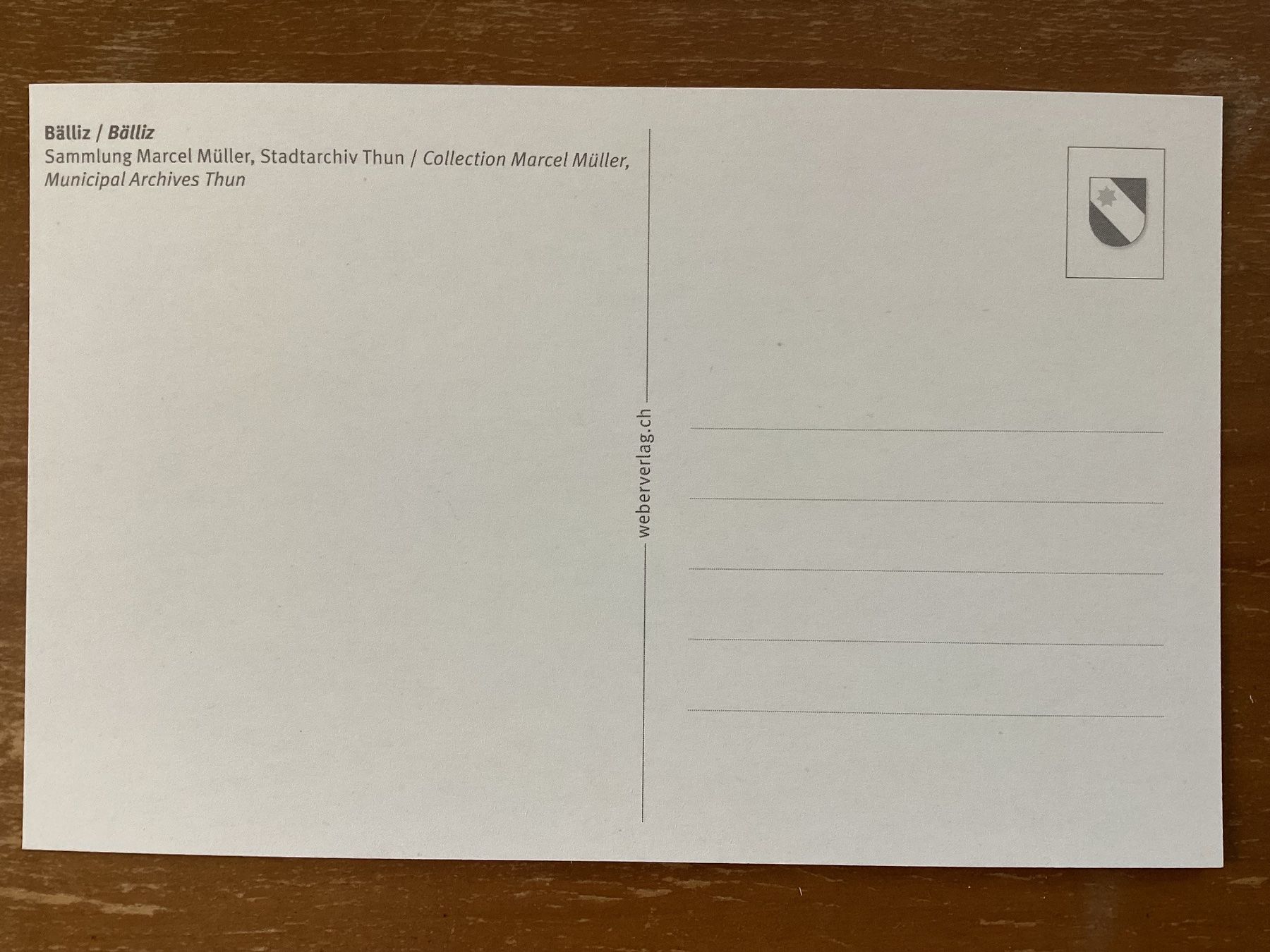 Cartoline postali: AK Thun Bälliz. Reprint – Nuovo (secondo la descrizione) da Zürich venduto da Tolima194 1