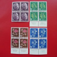 1948 Pro Juventute: J125-128 4er-Blöcke Zentrum-O, Kat: 80.-